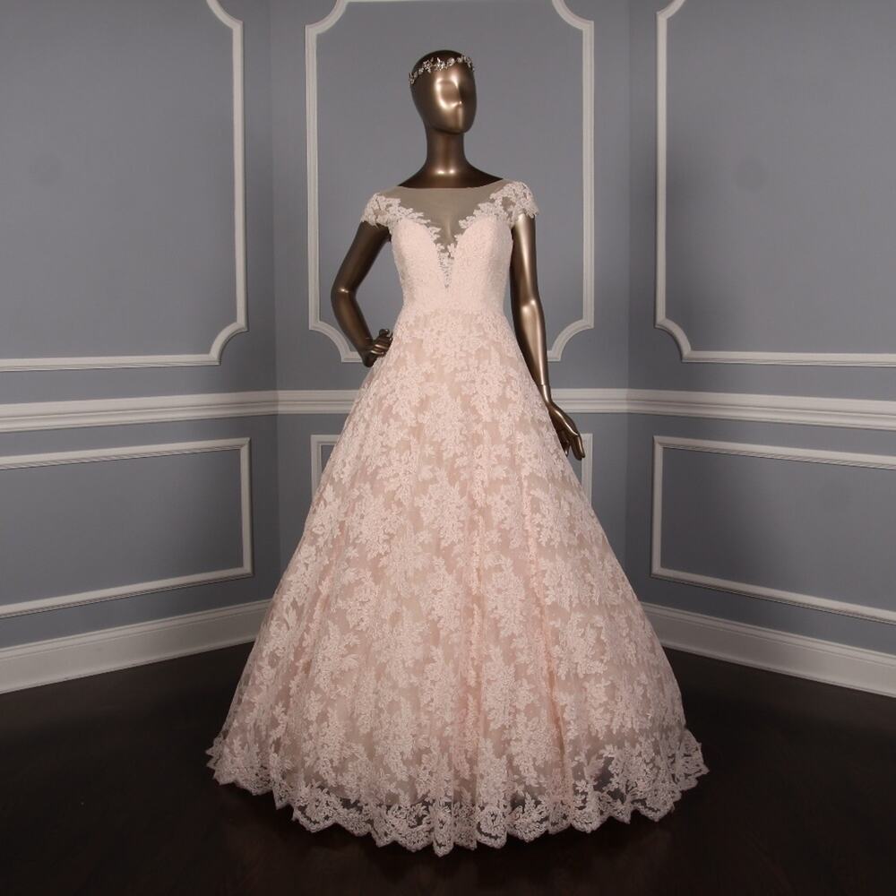 Romona Keveza Legends Bridal L7133 Rose Blush Ballgown Lace Wedding Dress Gown